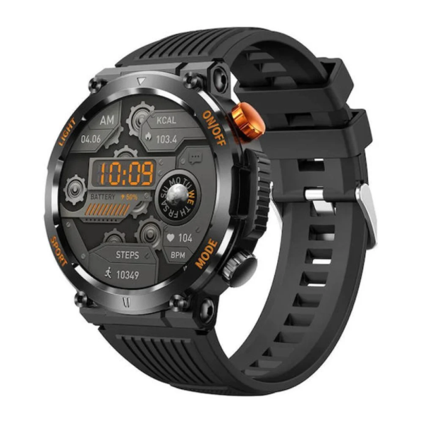 HT17 Smartwatch με Παλμογράφο Μαύρο