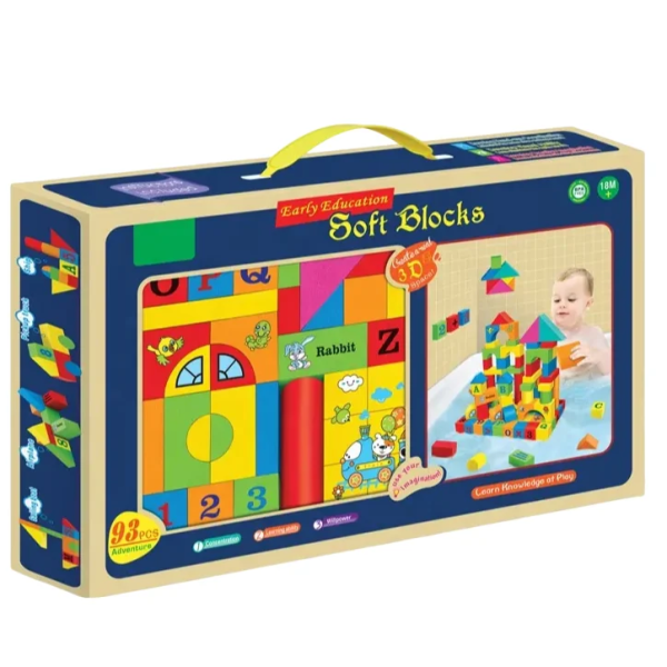 EARLY EDUCATION SOFT BLOCKS Μαλακά Τουβλάκια Αφρού 93τμχ