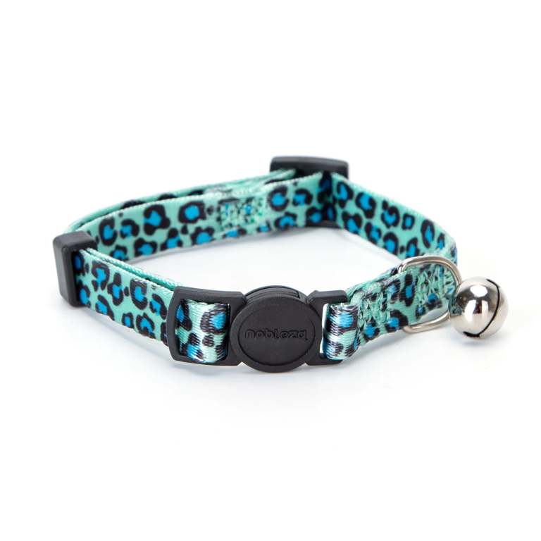 Περιλαίμιο για Γάτες με Καμπανάκι και Leopard Print W1.0*L20-30cm Γαλάζιο
