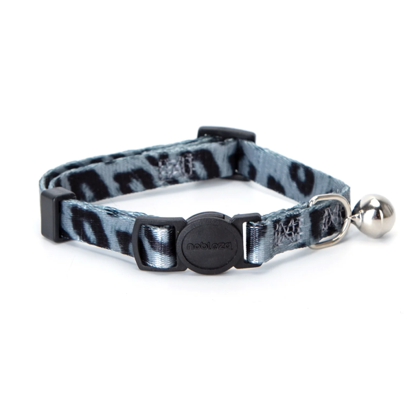 Περιλαίμιο για Γάτες με Καμπανάκι και Leopard Print W1.0*L20-30cm Γκρί