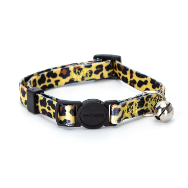 Περιλαίμιο για Γάτες με Καμπανάκι και Leopard Print W1.0*L20-30cm Κιτρίνο