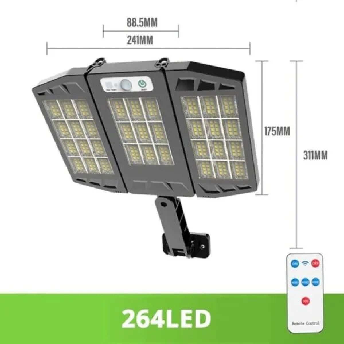 Ηλιακό Φωτιστικό Δρόμου 264 LED με Αισθητήρα Κίνησης και Τηλεχειριστήριο Arrango AT48723