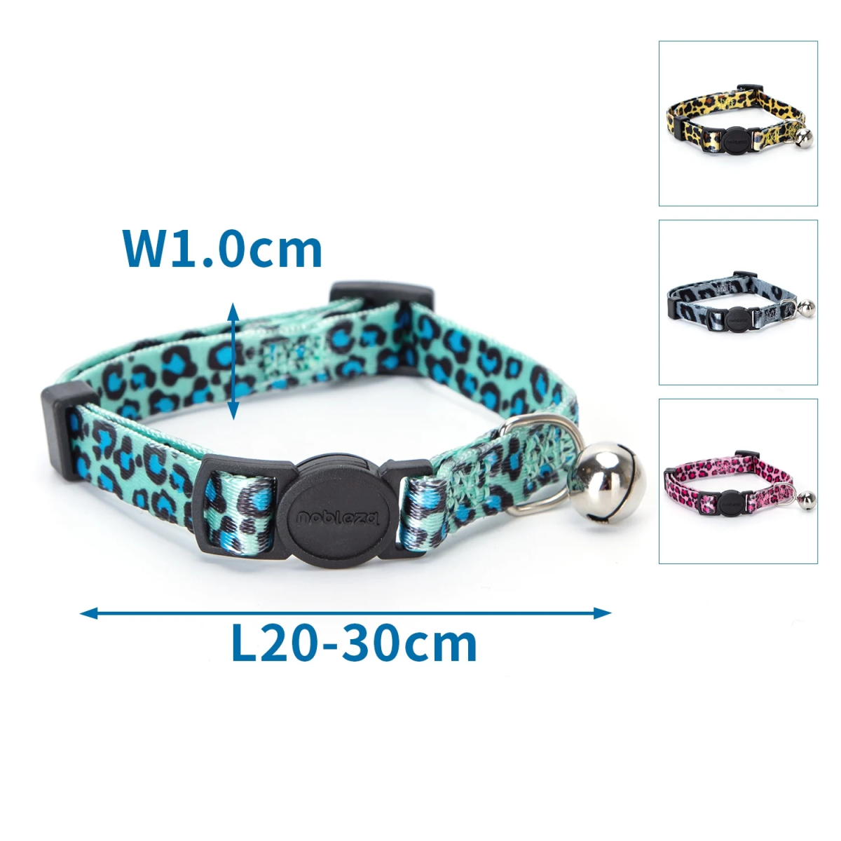 Περιλαίμιο για Γάτες με Καμπανάκι και Leopard Print W1.0*L20-30cm Ρόζ
