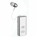 K89 In-ear Bluetooth Handsfree Ακουστικό Πέτου Ασημί