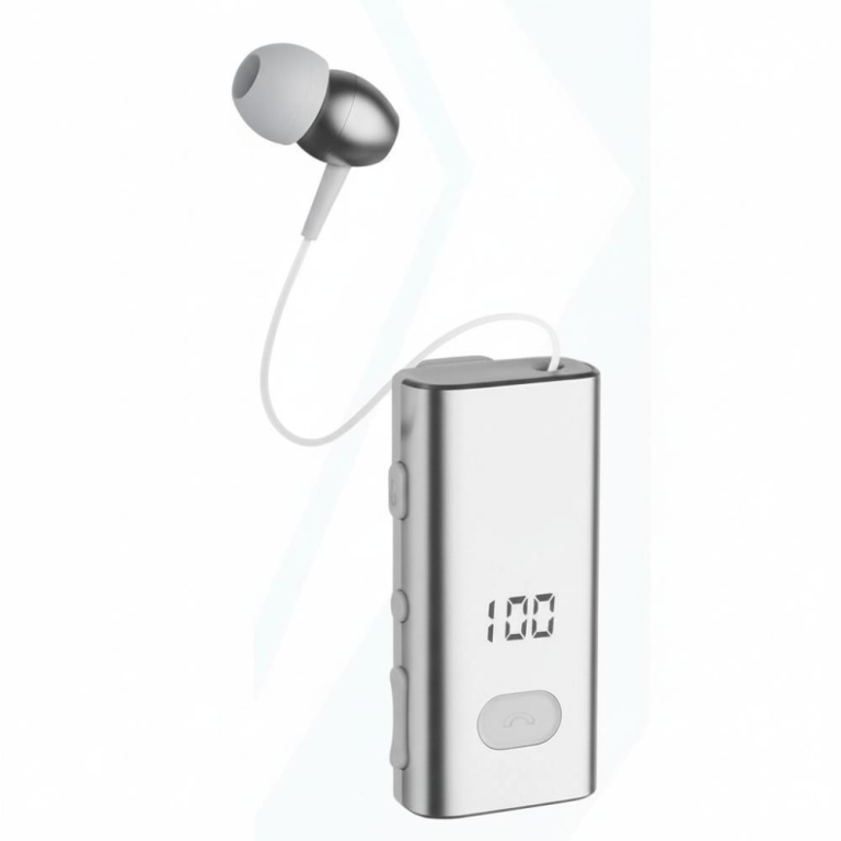 K89 In-ear Bluetooth Handsfree Ακουστικό Πέτου Ασημί