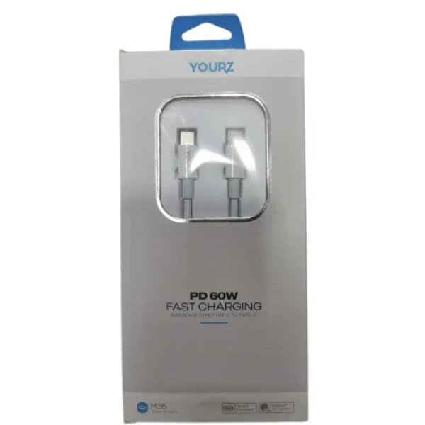 Καλώδιο Γρήγορης Φόρτισης PD 60W Type-C 3m Yourz M36