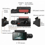 Κάμερα DVR Αυτοκινήτου με Οθόνη και Νυχτερινή Λήψη 2K για Ταμπλό και για Παρμπρίζ Αυτοκινήτου με Αυτοκόλλητο