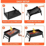 KMT Style Φορητή Ψησταριά Κάρβουνου για BBQ 43.5×29εκ. Μαύρη