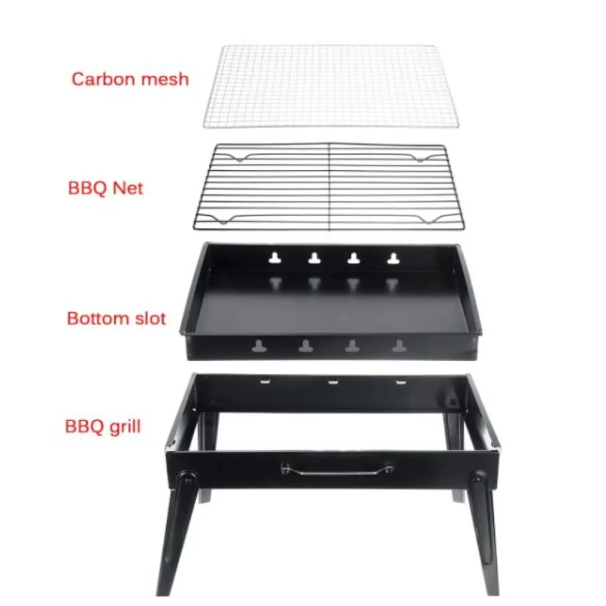 KMT Style Φορητή Ψησταριά Κάρβουνου για BBQ 43.5×29εκ. Μαύρη