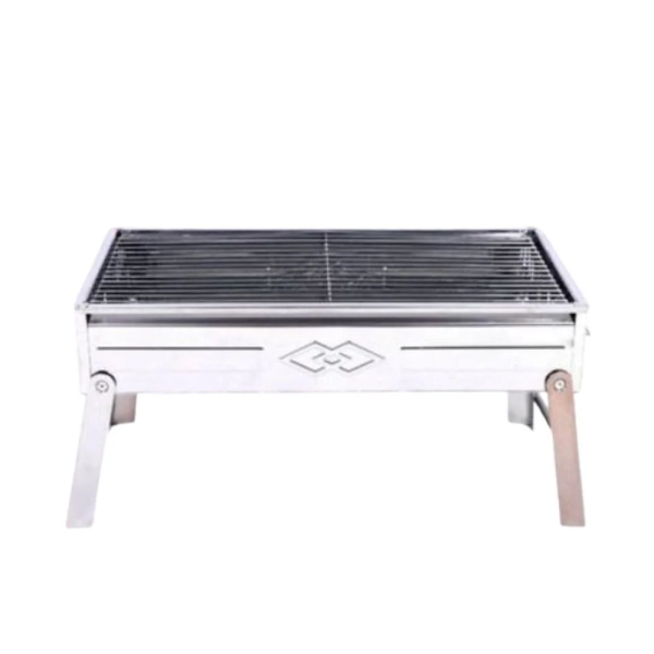 KMT Style Φορητή Ψησταριά Κάρβουνου για BBQ 45×22.5εκ. Ασημί