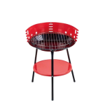 KMT Style Στρογγυλή Φορητή Ψησταριά Κάρβουνου για BBQ 44×40εκ. Κόκκινη