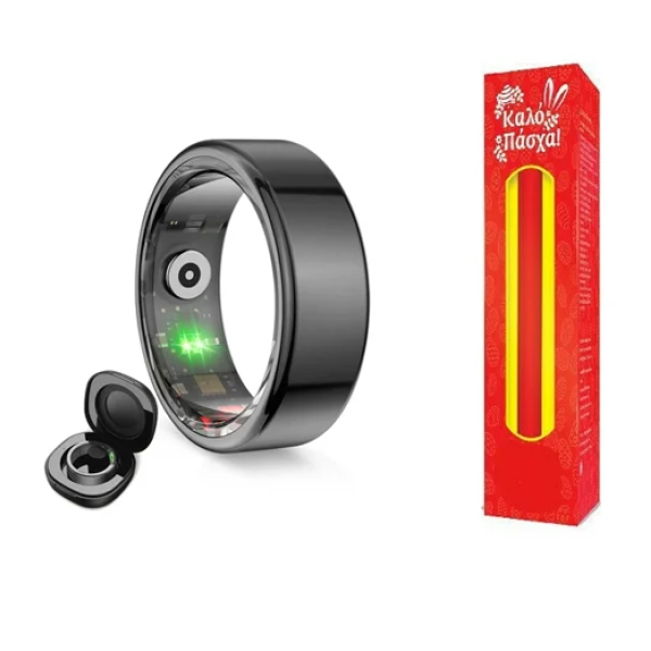 KSIX Smart Ring Saturn M 20mm 5ATM με Παλμογράφο και Sleep Monitor Μαύρο BSR01N10 και ΔΩΡΟ η λαμπάδα