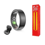 KSIX Smart Ring Saturn S 19.1mm 5ATM με Παλμογράφο και Sleep Monitor Μαύρο BSR01N09 και ΔΩΡΟ η λαμπάδα