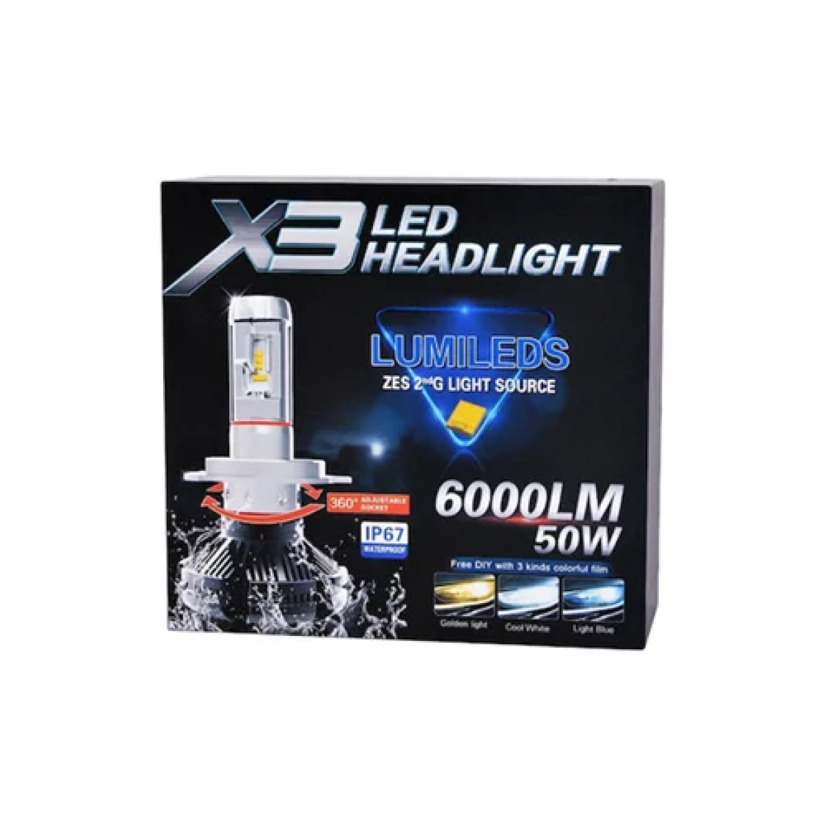 Λάμπες αυτοκινήτου X3 H7 LED 6000K ψυχρό λευκό 9-32V 50W 2τμχ - Image 2