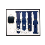 LG81 Ultra Smartwatch 4 σε 1 με οθόνη 2.04’’ για Android/iOs και 4 Λουράκια - Μπλε