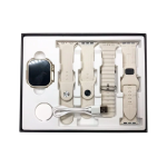 LG81 Ultra Smartwatch 4 σε 1 με οθόνη 2.04’’ για Android/iOs και 4 Λουράκια - Λευκό