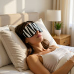 Μάσκα Ύπνου Πολυεστερική Black Stripe Μ19xΠ9.5εκ.