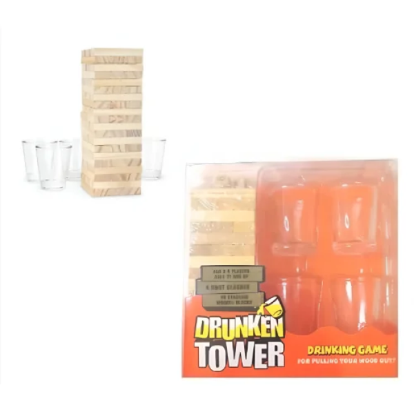 Παιχνίδι Ποτού με 48 Τουβλάκια Drunken Tower