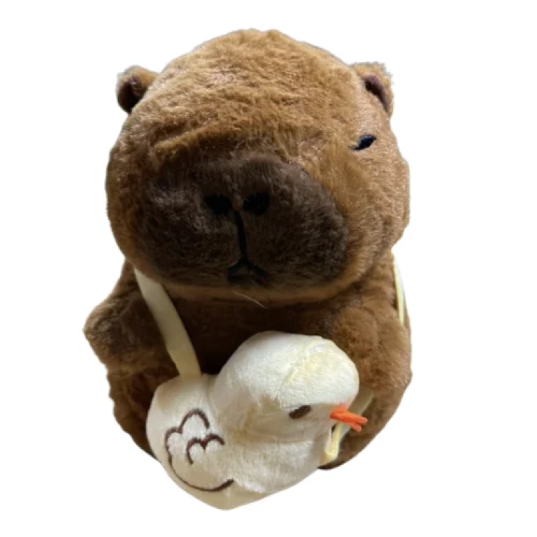Παιδικό Λούτρινο Capybara με Τσαντάκι Παπάκι