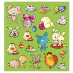 Πασχαλινά Στίκερ σετ 2 καρτέλες Bunny's 93595