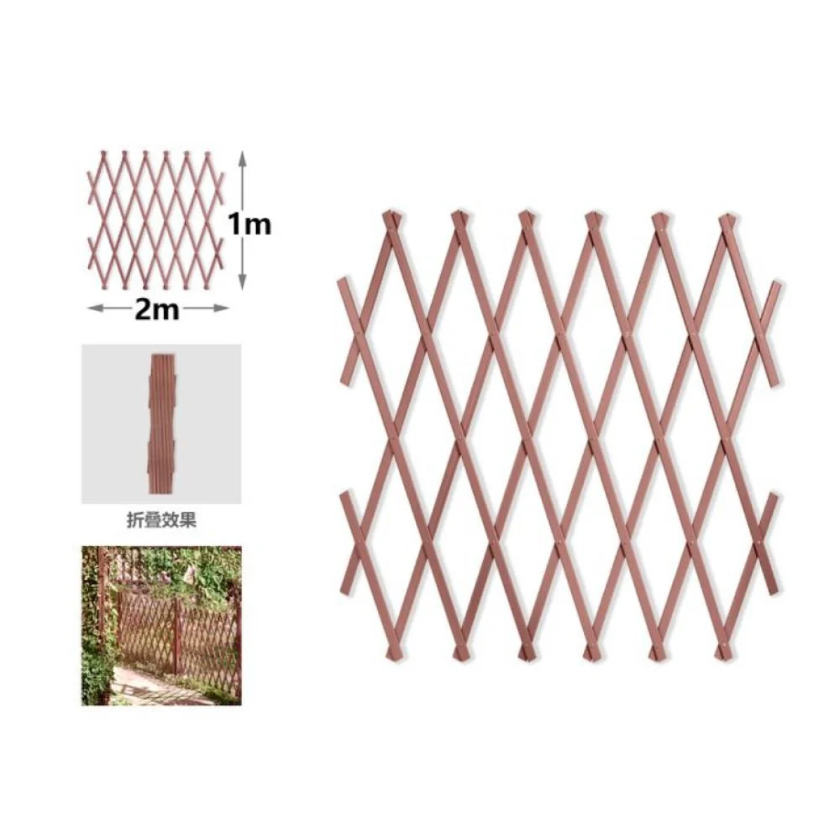 Πέργκολα Ανοιγόμενη Πλαστική 100x200 Καφέ Kmt Style 295831