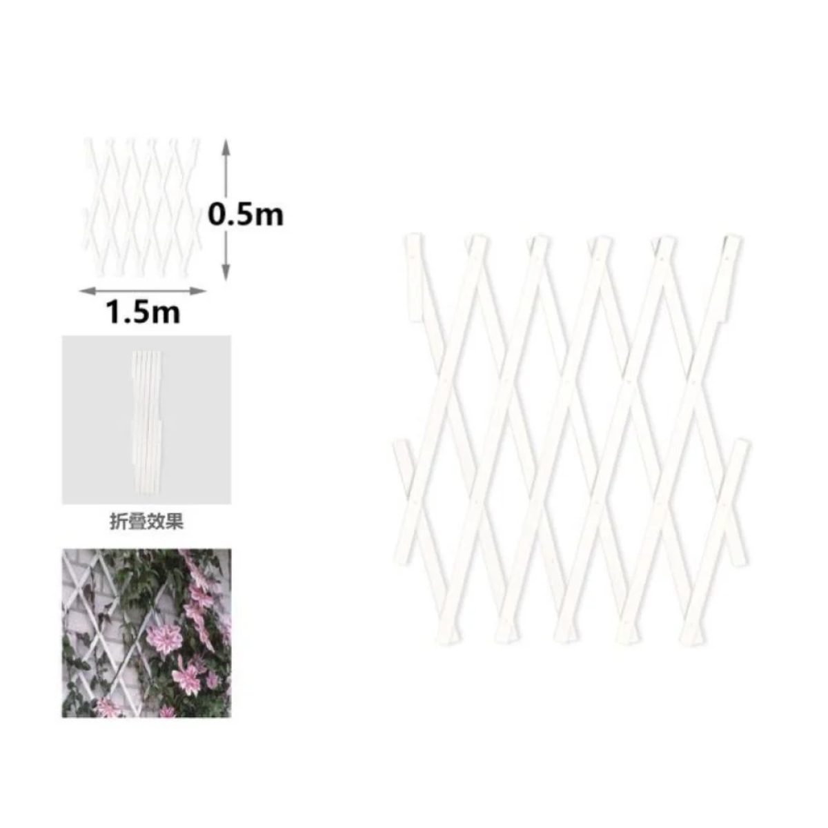 Πέργκολα Ανοιγόμενη Πλαστική 50x150 Λευκό Kmt Style 295833