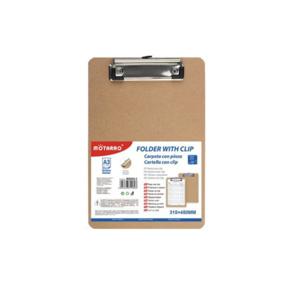 Πινακίδα 315x450mm για Α3 με Πιάστρα από Χαρτόνι Motarro MQ002-3