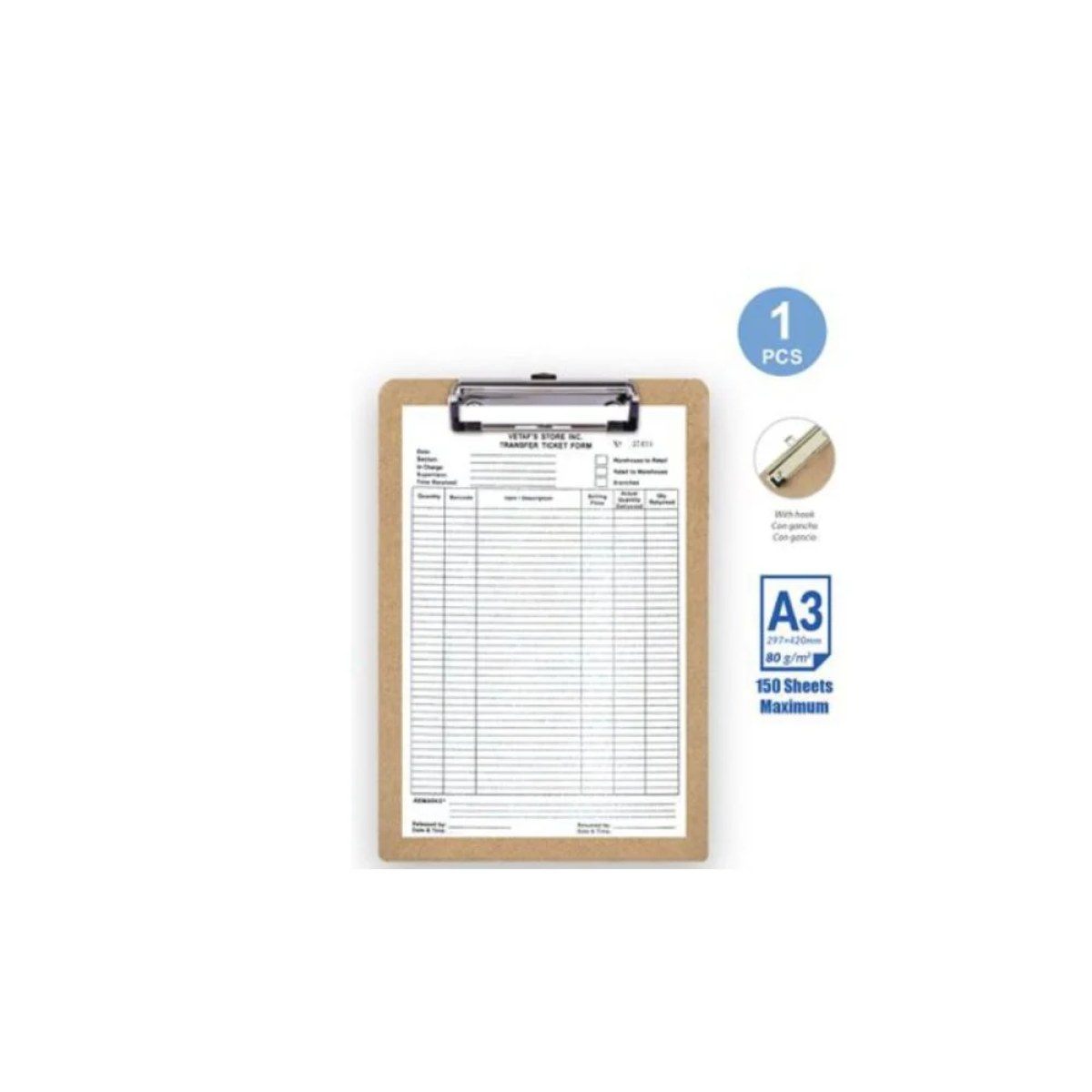 Πινακίδα 315x450mm για Α3 με Πιάστρα από Χαρτόνι Motarro MQ002-3