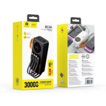Powerbank 30000mAh Γρήγορη φόρτιση 22.5W με 4 Καλώδια Takemore R53A Μαύρο