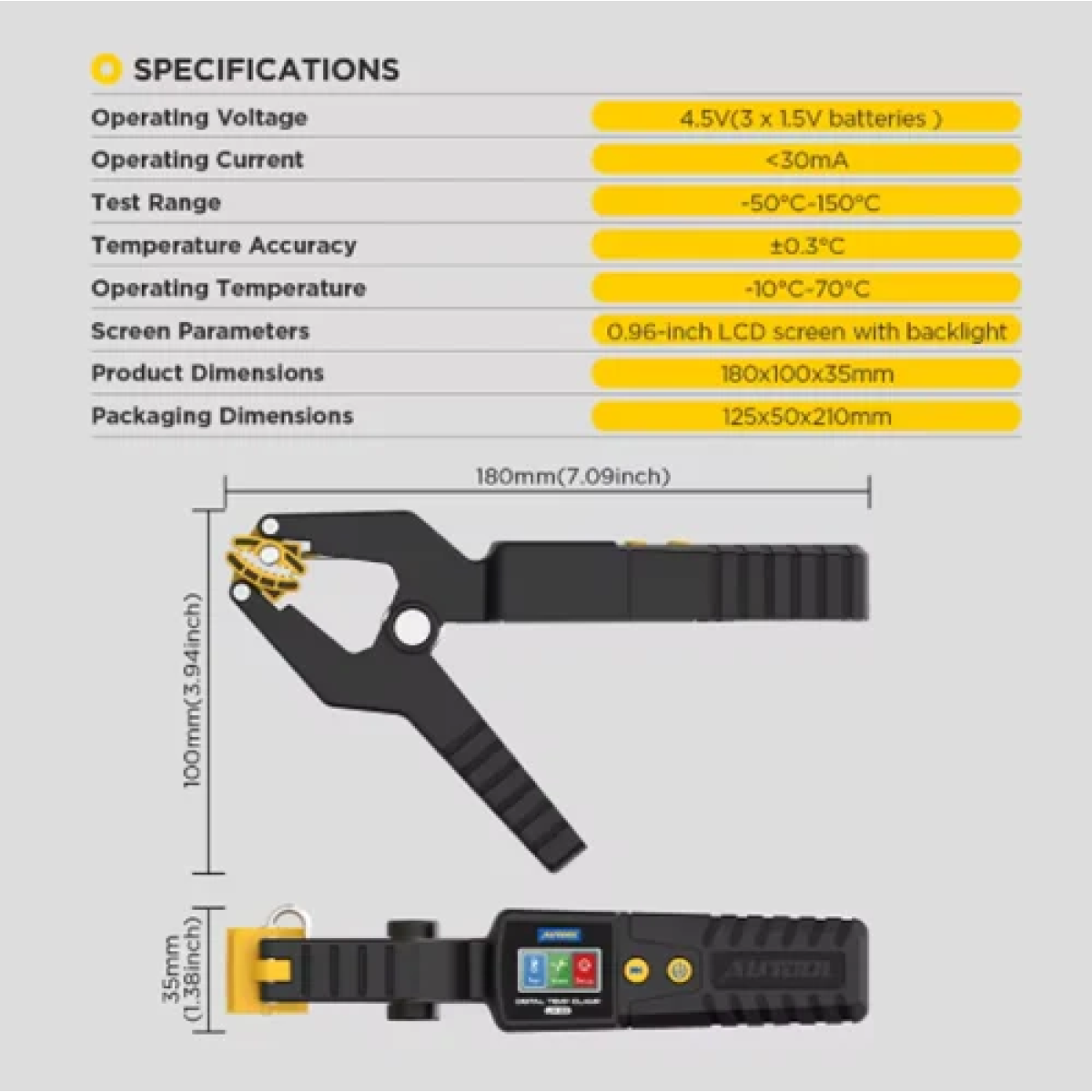 Ψηφιακό θερμόμετρο σφιγκτήρα -50 έως 150°C Autool LM55 μαύρο - Image 6