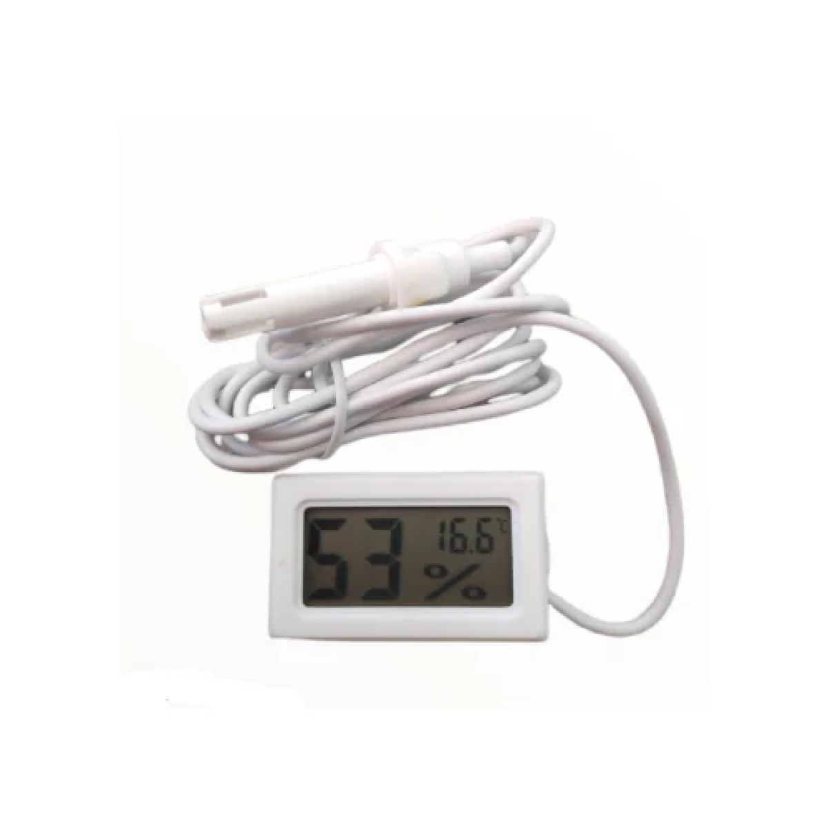 Ψηφιακό θερμόμετρο/υγρασιόμετρο με Οθόνη LCD & Αισθητήρα Θερμοκρασίας Λευκό