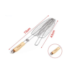 Σχάρα Ψησίματος Ψαριού Barbeque Μεταλλική 73x43cm με Ξύλινη Λαβή