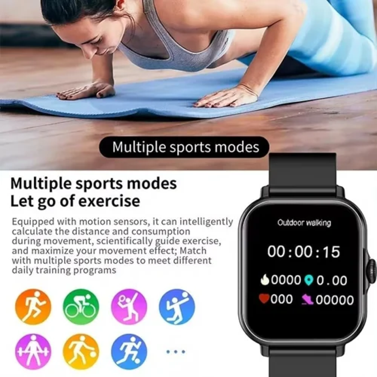 Smartwatch 5 σε 1 με σετ κοσμήματα A59 Plus ασημί/μπεζ - Image 2