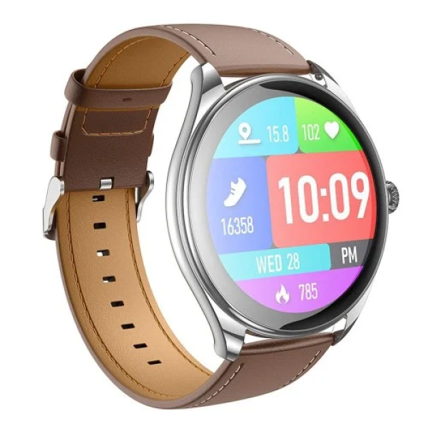 Smartwatch IP67 AMOLED Οθόνη 1.43″ 200mAh με Δυνατότητα Κλήσεων Hoco Y22 Ασημί