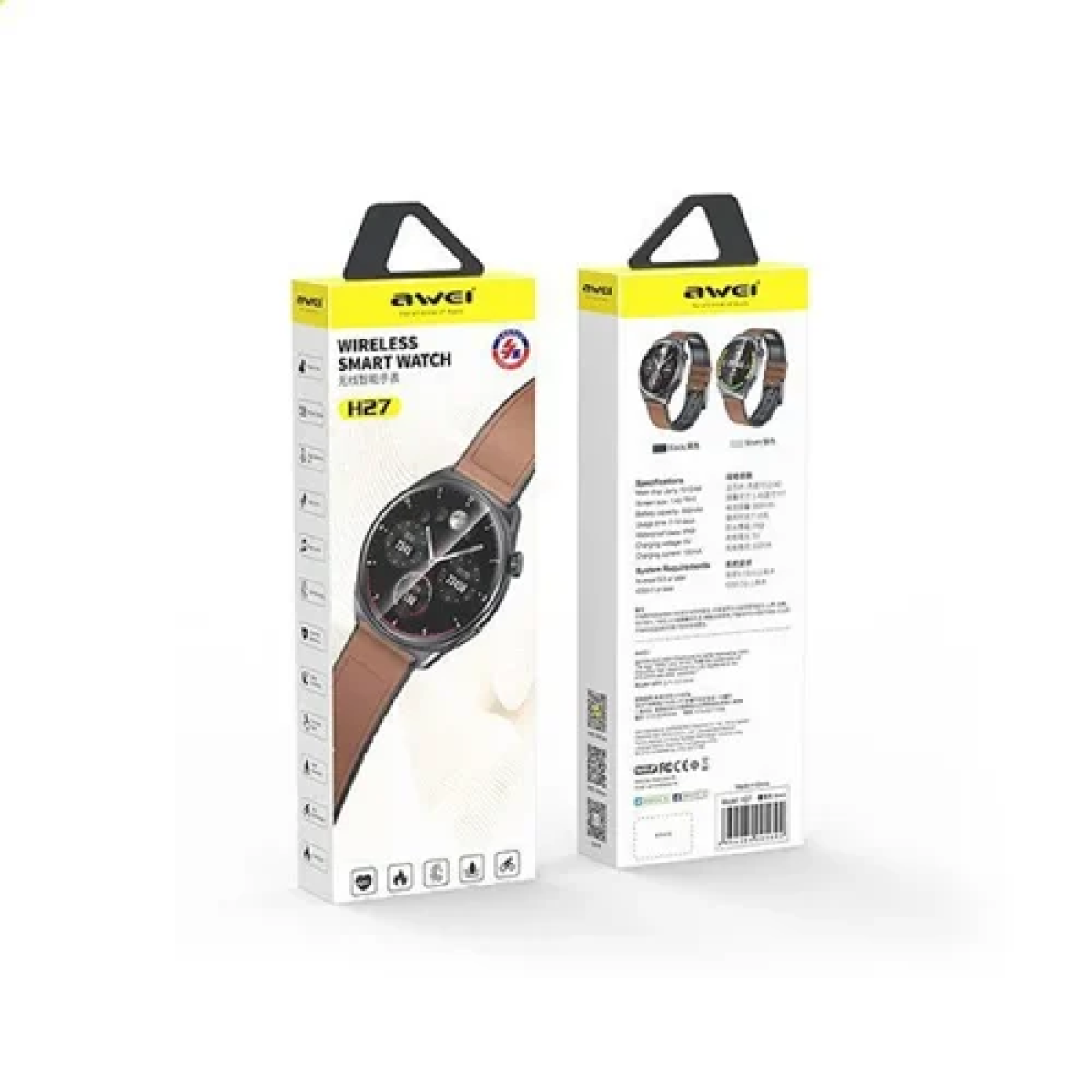 Smartwatch με παλμογράφο Awei H27 - καφέ - Image 2