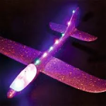 Συναρμολογούμενο αεροπλάνο από φελιζόλ με LED φωτισμό 49x48cm Φούξια