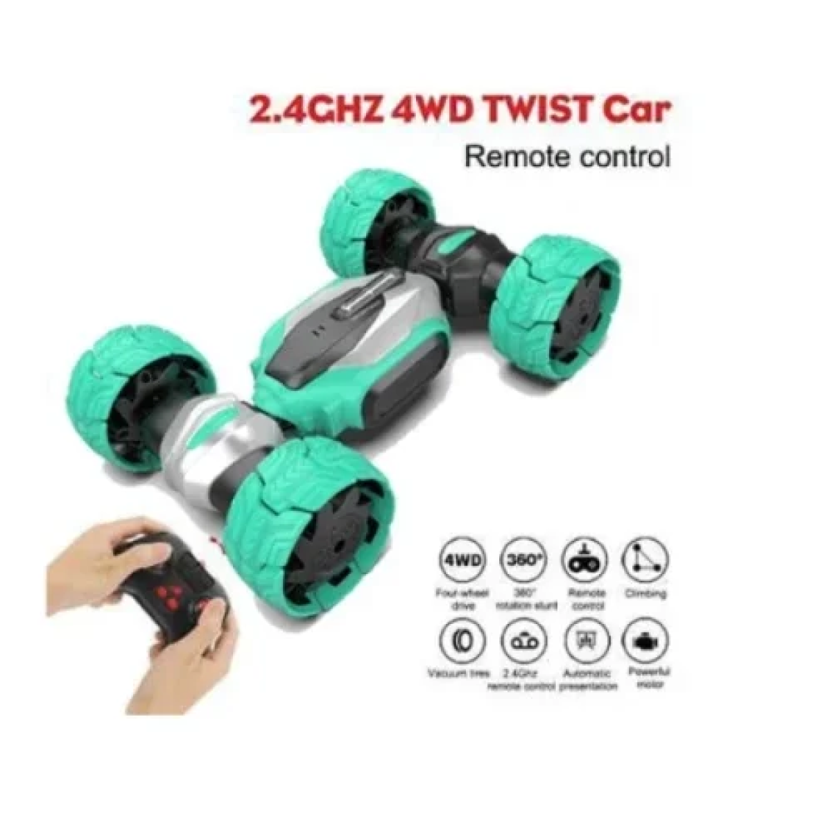 Τηλεκατευθυνόμενο Stunt Motion Twisted RC Car 4WD με Τηλεχειριστήριο ZJ001A Πράσινο