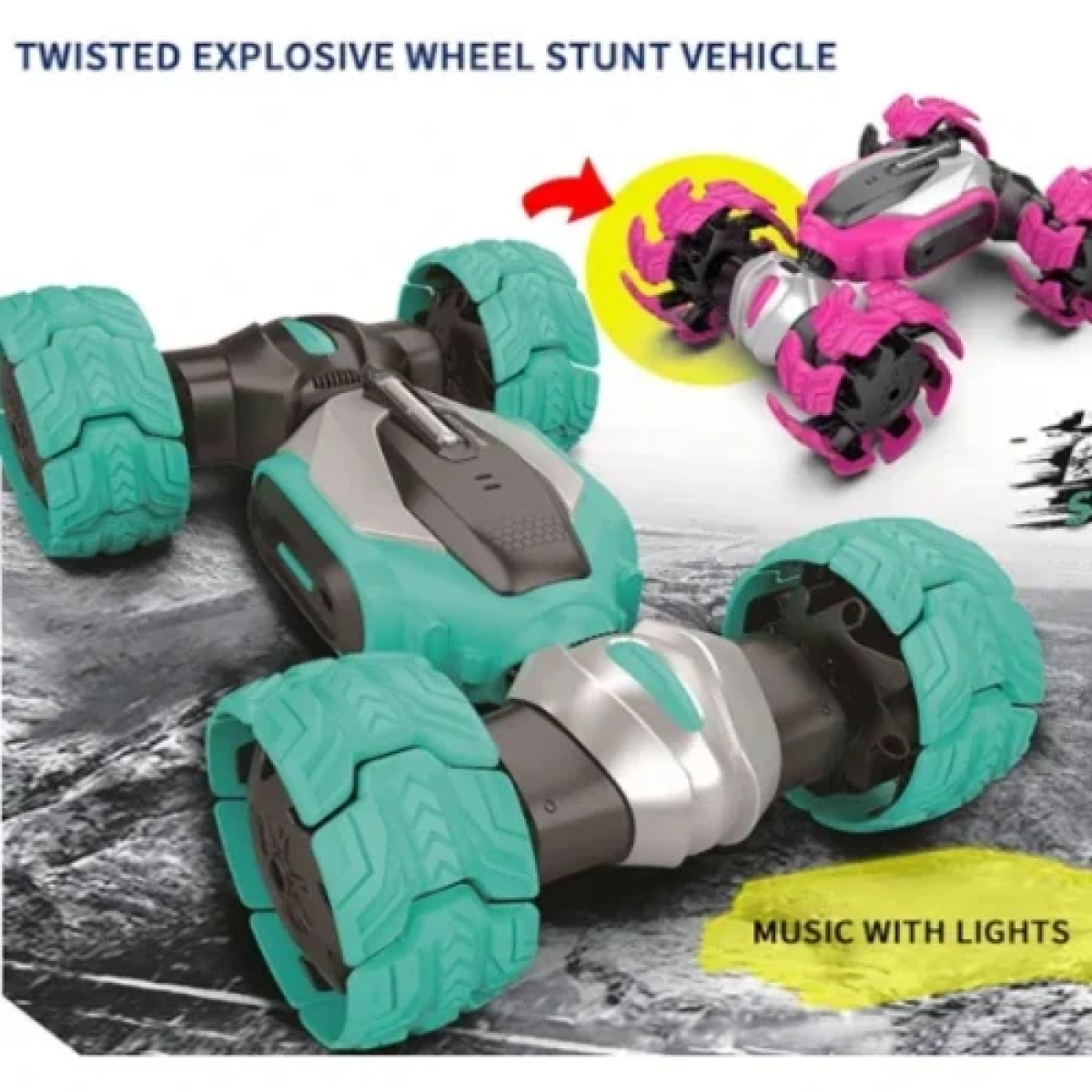 Τηλεκατευθυνόμενο Stunt Motion Twisted RC Car 4WD με Τηλεχειριστήριο ZJ001A Ροζ