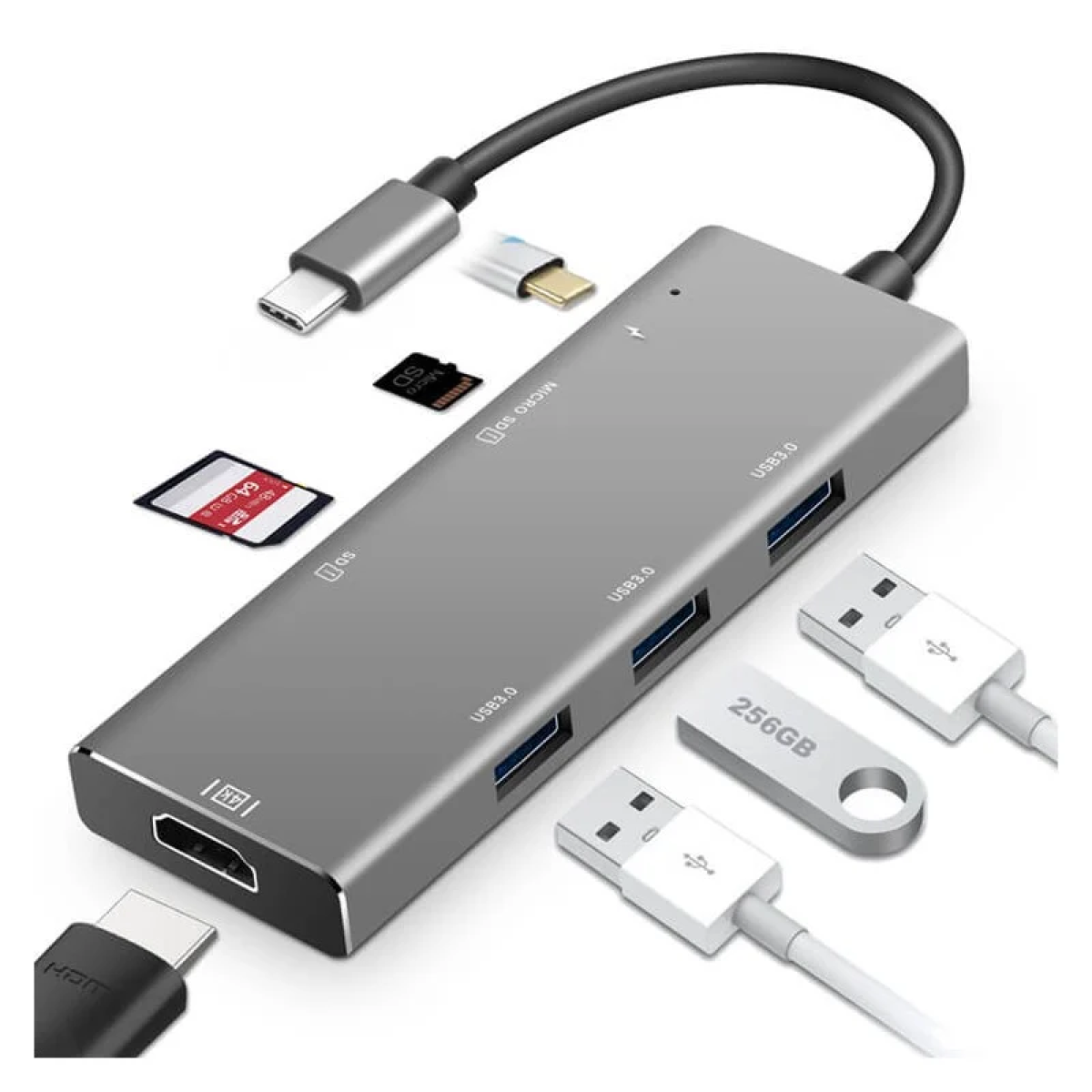 USB-C Docking Station με HDMI 4K Γκρι