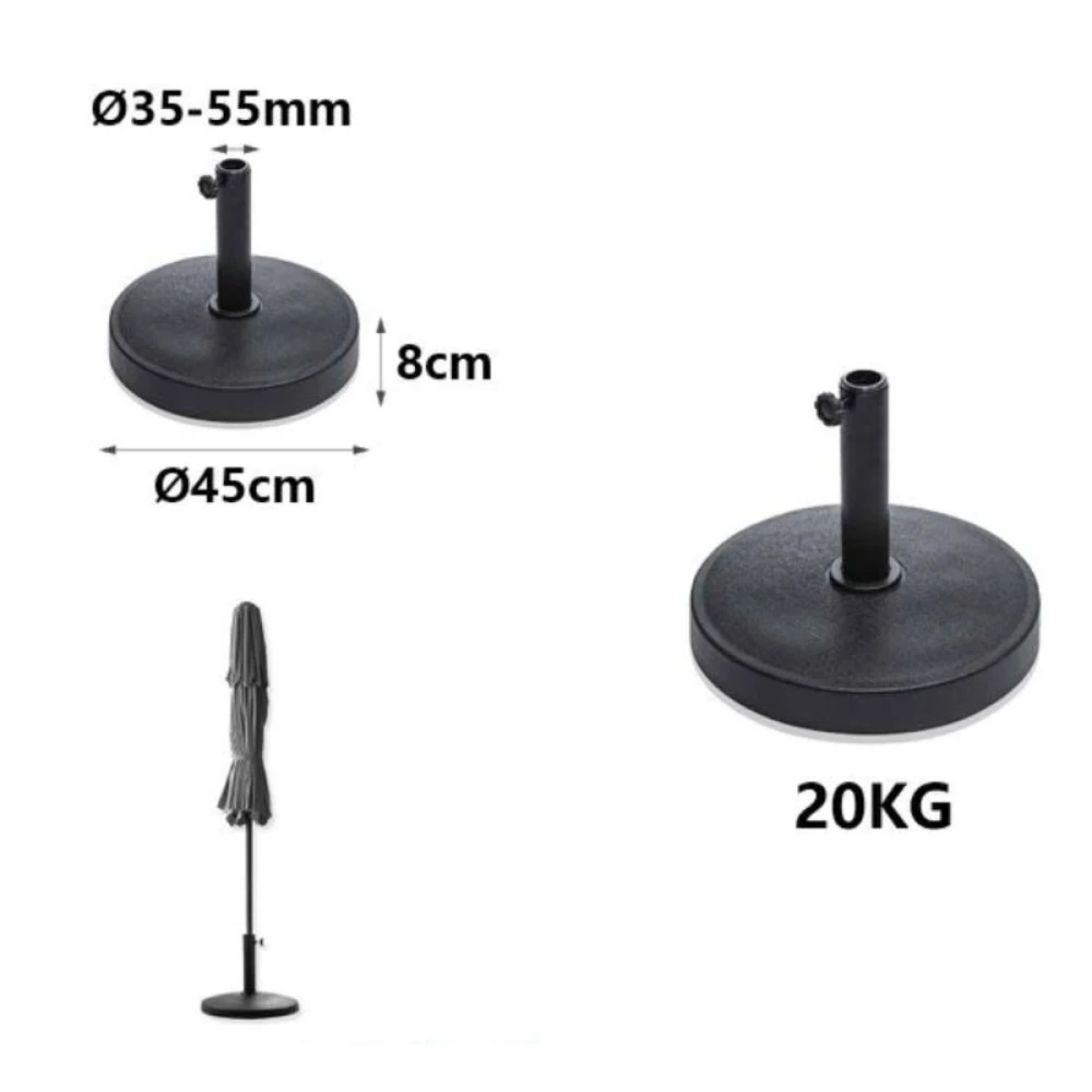 Βάση Ομπρέλας Φ450mm/ 20Kg