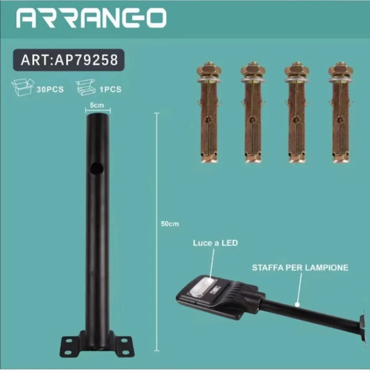 Βάση Προβολέα για Φωτιστικά 50x5cm Arrango AP79258 - Image 2