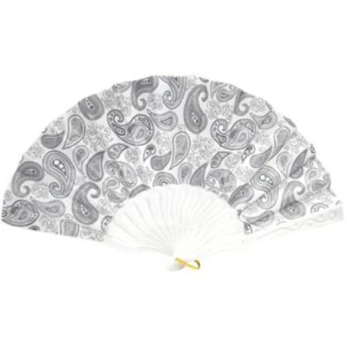 Βεντάλια Χειρός 45x24cm Λευκή Εμπριμέ 86193