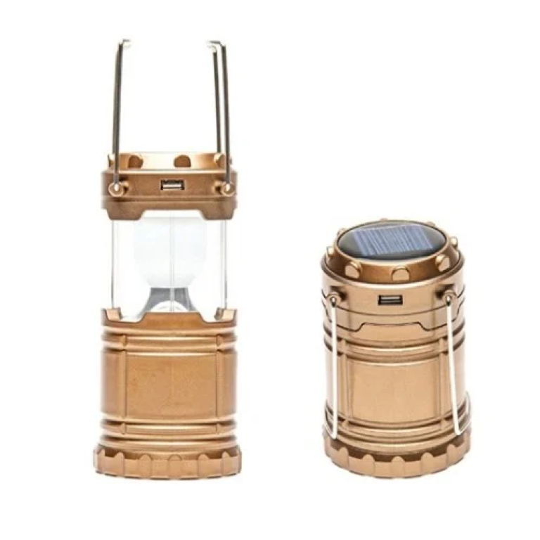 X-Balog LED Φωτιστικό - Φανάρι Ηλιακό Επαναφορτιζόμενο USB BL-5800 Χρυσό