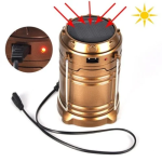 X-Balog LED Φωτιστικό - Φανάρι Ηλιακό Επαναφορτιζόμενο USB BL-5800 Χρυσό