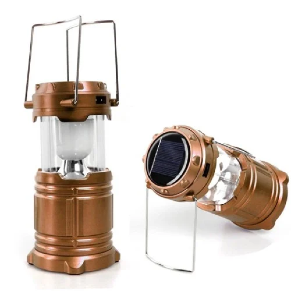 X-Balog LED Φωτιστικό - Φανάρι Ηλιακό Επαναφορτιζόμενο USB BL-5800 Χρυσό
