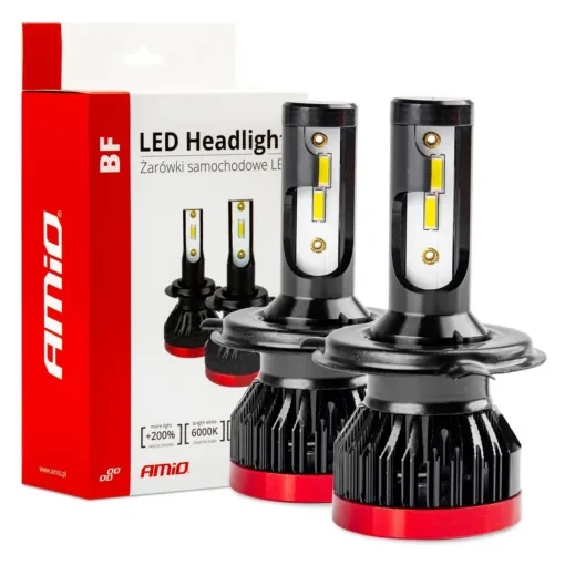 AMiO Λάμπες Αυτοκινήτου H4 BF Series LED 6000K Ψυχρό Λευκό 9-18V 50W 2τμχ 02241