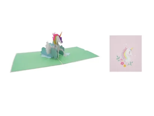 ORIGAMI Ευχετήρια Κάρτα 3D Μονόκερος Unicorn ORSU3628