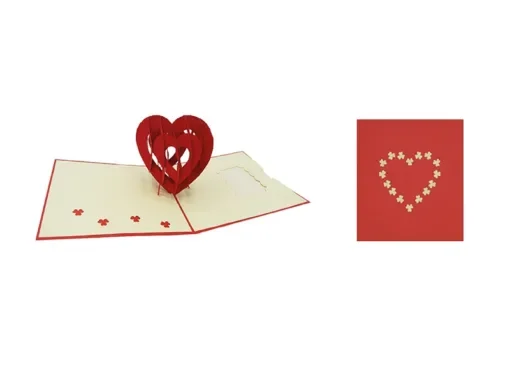 ORIGAMI Ευχετήρια Κάρτα 3D Καρδιά ORVA005