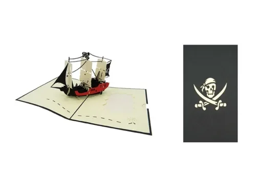 ORIGAMI Ευχετήρια Κάρτα 3D Πειρατικό Καράβι OROT027PIR
