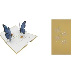 ORIGAMI Ευχετήρια Κάρτα 3D Πεταλούδες και Λουλούδια ORSU3903